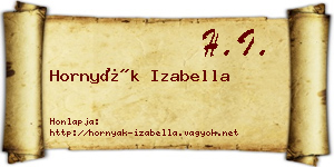 Hornyák Izabella névjegykártya